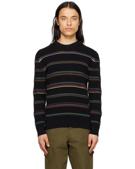 PS by Paul Smith Black Striped Crewneck for men
