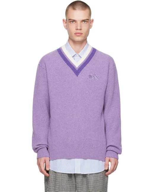 Manors Golf Purple 'the Open' Sweater for men