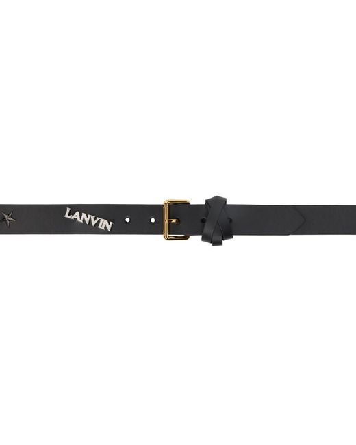 Lanvin Black Future Edition Leather Pin Belt for men