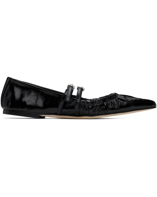 MSGM Black Naplak Ballerina Flats