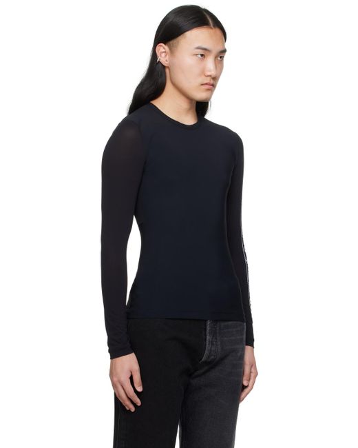 MM6 by Maison Martin Margiela Black Paneled Long Sleeve T-Shirt for men