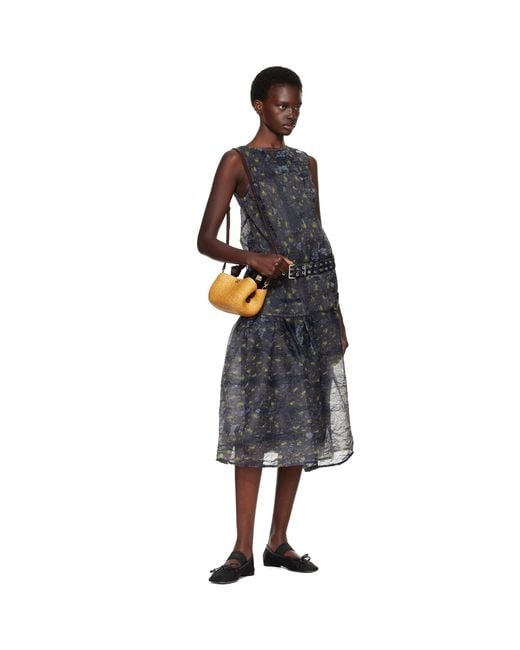 Ganni Brown Mini Bou Straw Bag