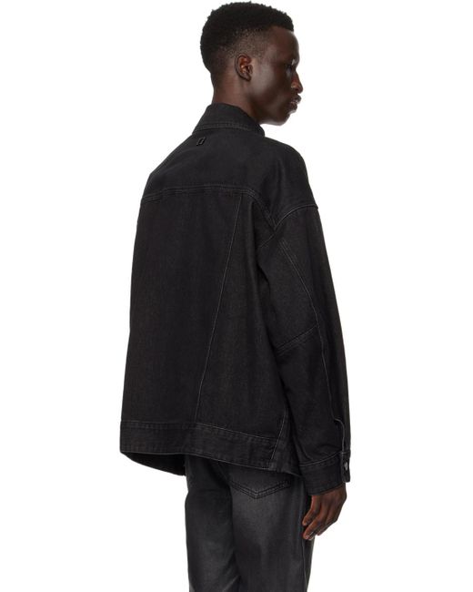 Wooyoungmi Black Wire Denim Jacket for men