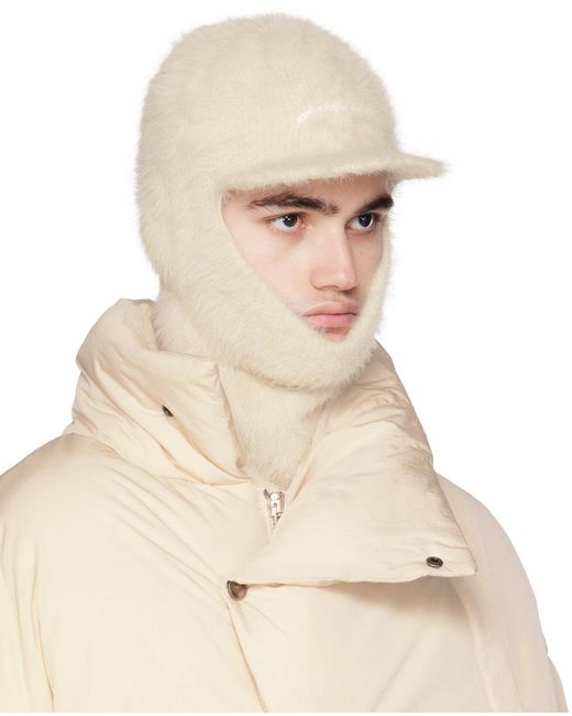 Jacquemus Natural Off-white Le Papier 'la Cagoule Casquette' Cap for men