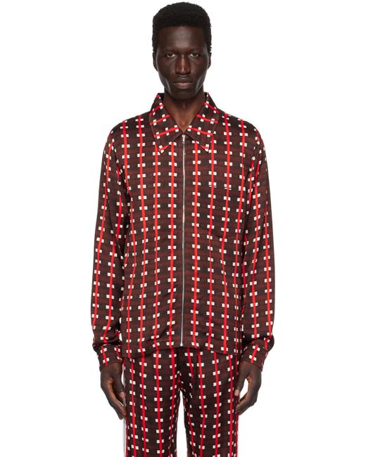 Wales Bonner Brown & Red Lubaina Himid Edition Belief Shirt for men