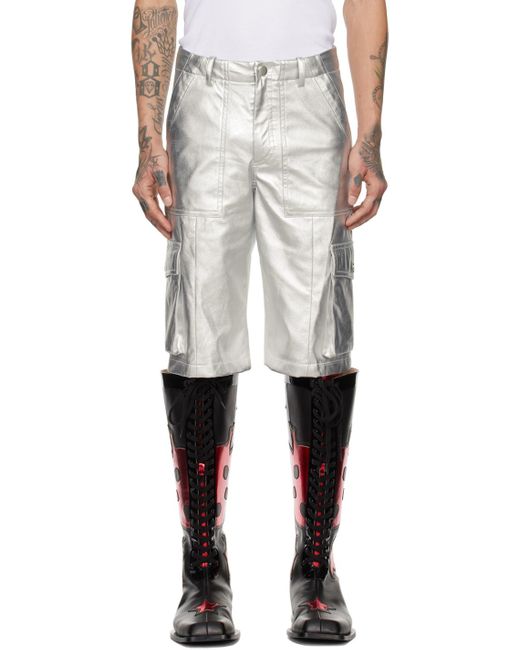 Anna Sui White Cargo Shorts for men