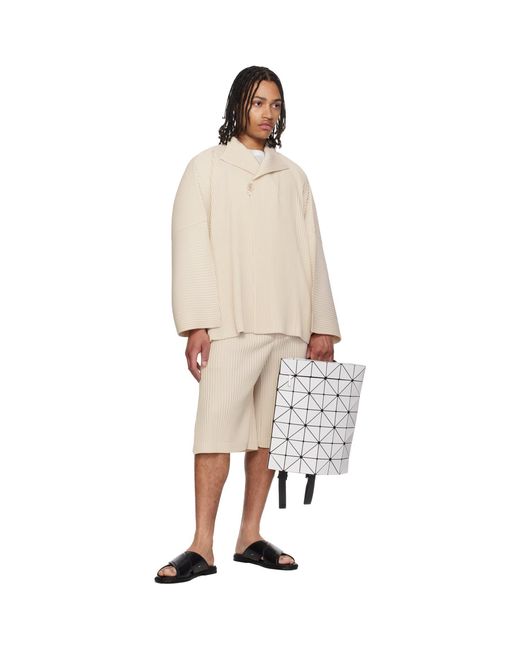 Issey Miyake Gray Off- Blocky Backpack for men