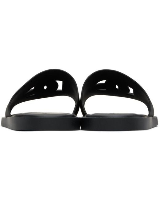 Sandales à enfiler noires à logo dg Dolce & Gabbana pour homme en coloris Black