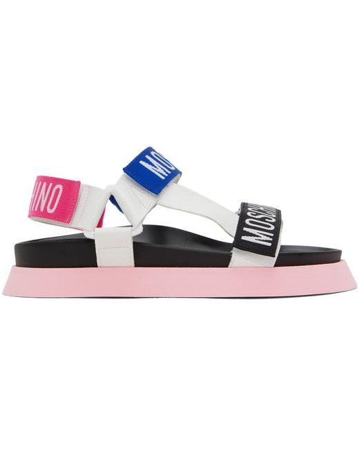 Moschino Multicolor Platform Sandal With Logo