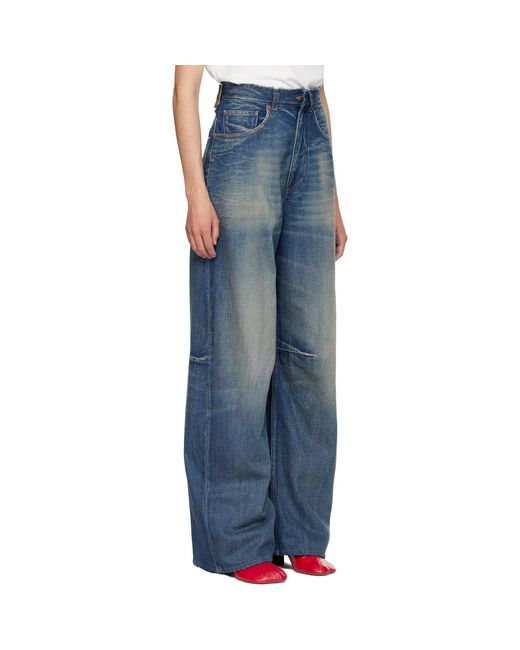MM6 by Maison Margiela Blue Wide-Leg Jeans