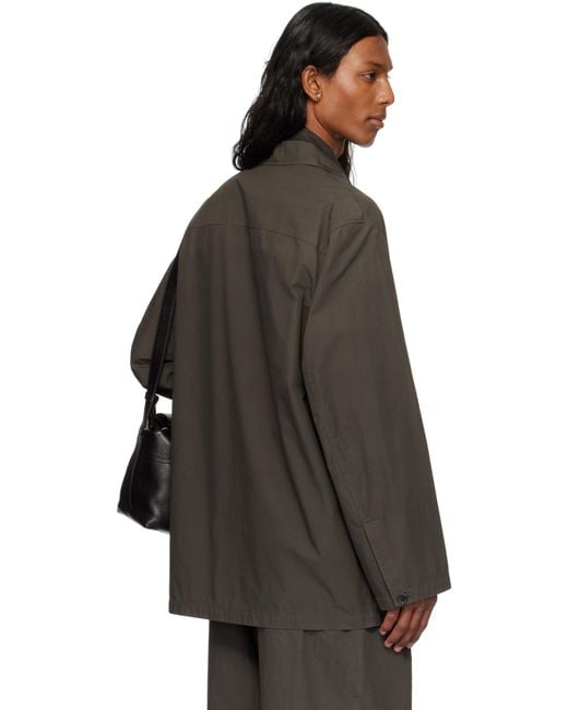 メンズ Lemaire ブラウン Workwear シャツジャケット Black