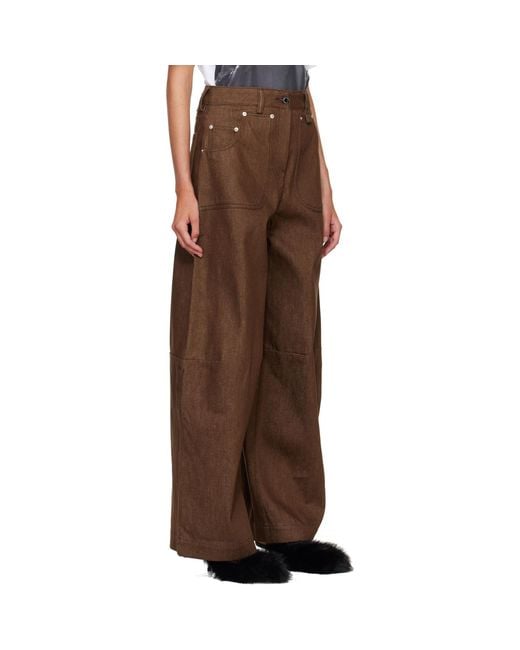 Simone Rocha Brown Wide Leg Utility Curve Jeans