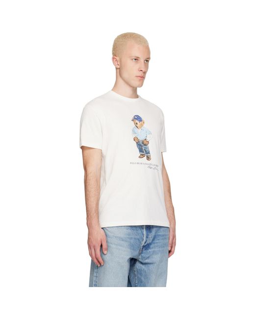 Polo Ralph Lauren White Classic Fit Polo Bear Jersey T-Shirt for men