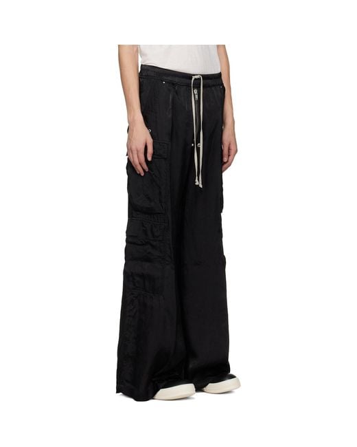Rick Owens Black Temple Cargobelas Cargo Pants for men