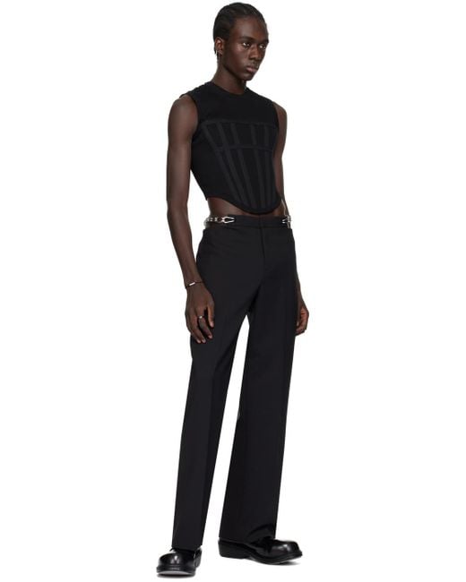 Dion Lee Black Chain Link Trousers for men