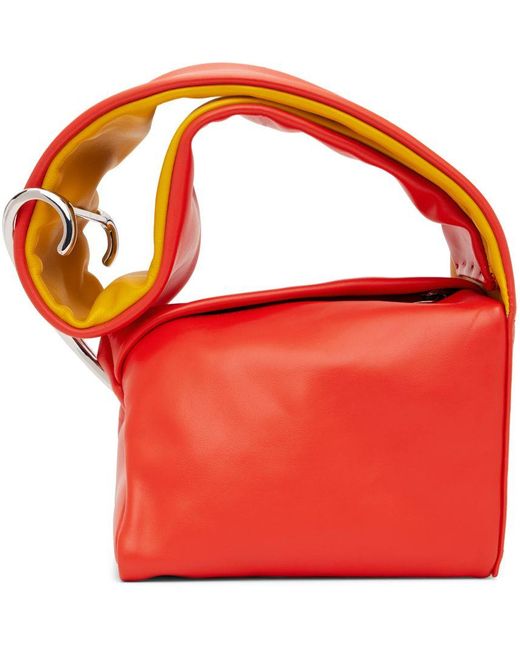 Kiko Kostadinov Leather Orange & Yellow Triangle Wishbone Bag in Red | Lyst