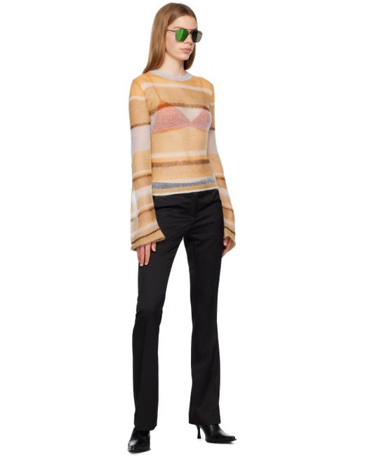 Acne Black Brown Striped Sweater