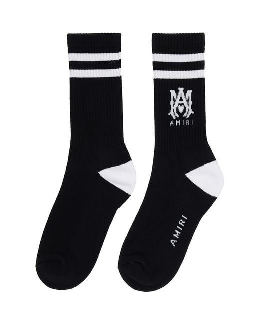 Amiri Black 'Ma' Core Logo Socks for men