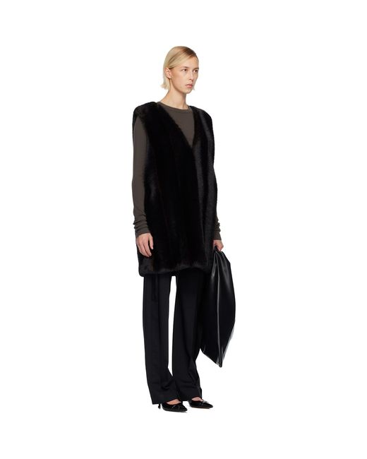 MM6 by Maison Margiela Black Faux-Fur Minidress