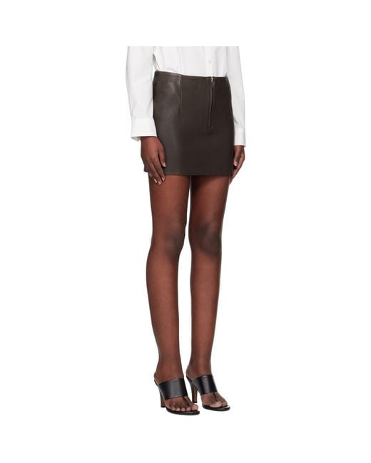 REMAIN Birger Christensen Black Bonded Leather Miniskirt