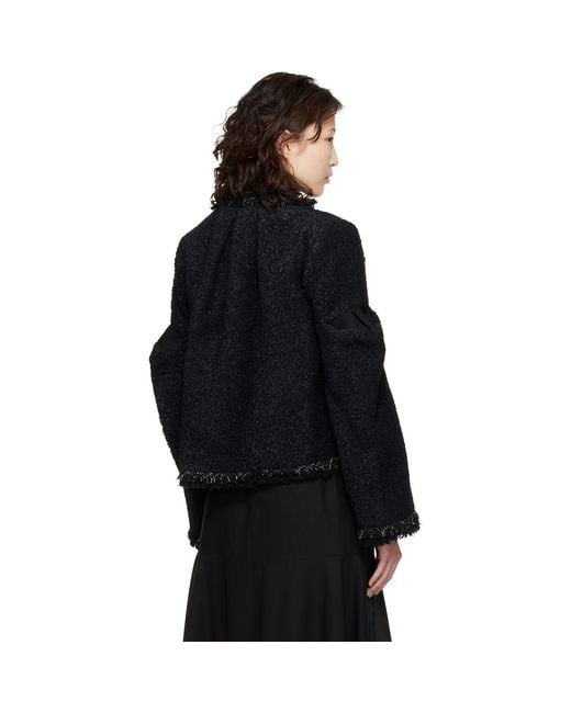 Sacai Black Tweed Jacket