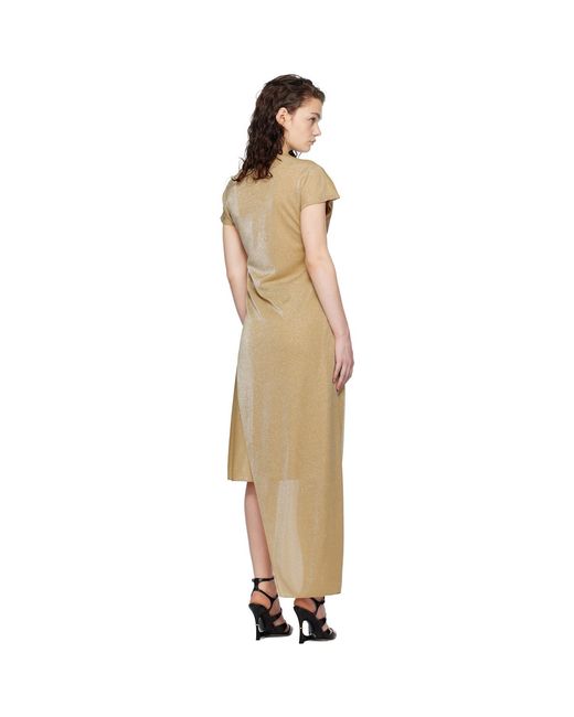 Lanvin Black Asymmetrical Lurex Maxi Dress