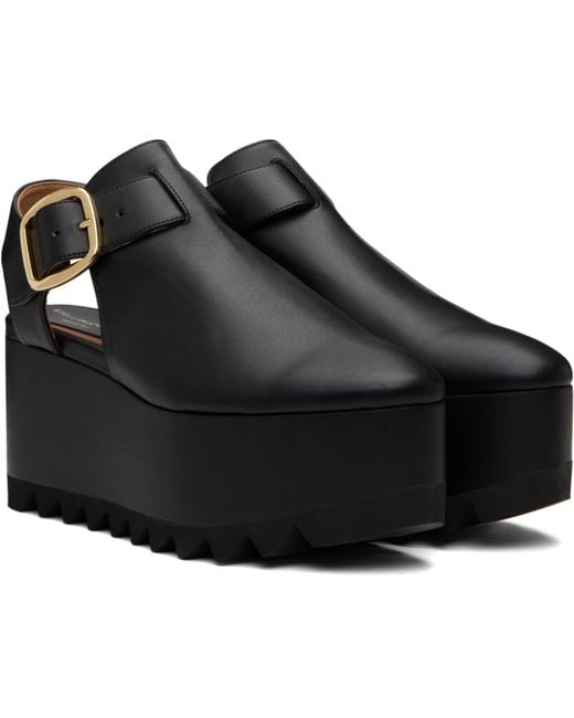 Sandales Plateforme Stella McCartney Elyse – Cuir Faux, Noir – Style Printemps-été Femme