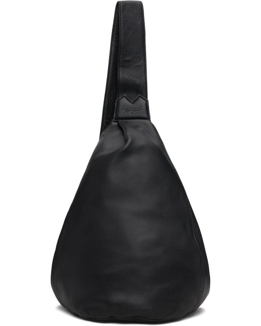 Yohji Yamamoto Black Tuck Sling Medium Bag