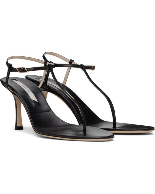 Christen Black 75Mm Mono Strap Heeled Sandals