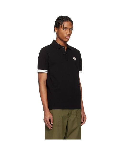 Moncler Black Archivio Ss Polo for men