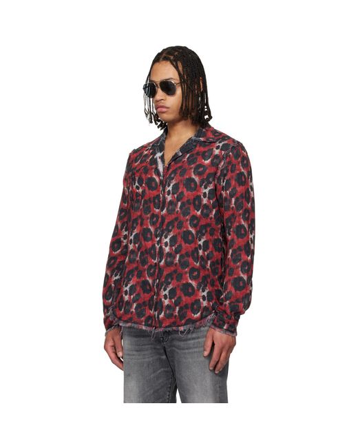 R13 Black Shredded Seam Reversible Shirt for men