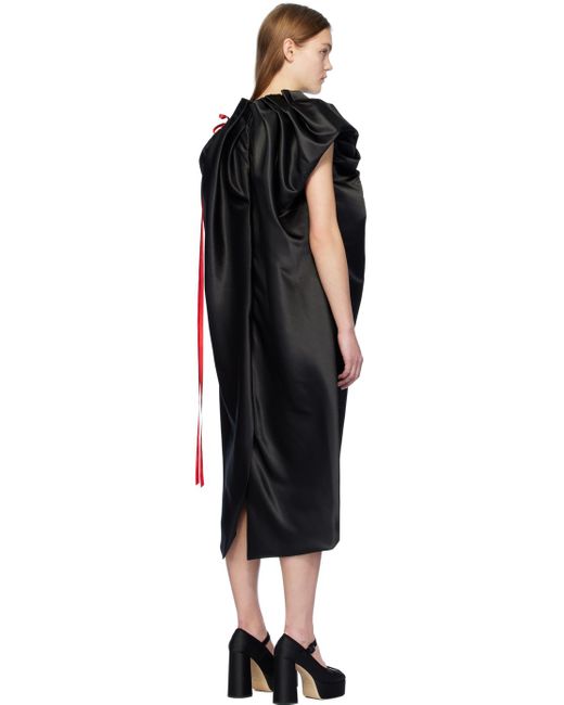 Robe midi noire à plis Simone Rocha en coloris Black