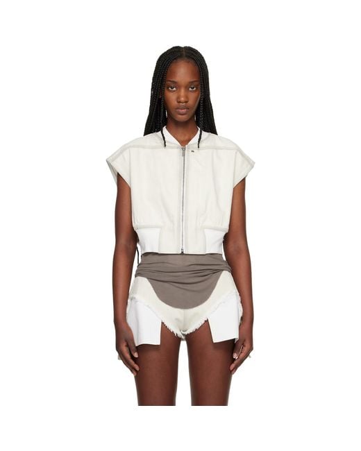 Rick Owens Multicolor Off- Temple Tatlin Denim Bomber Vest