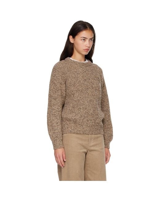 &Daughter Brown Rowan Rib Crew Sweater
