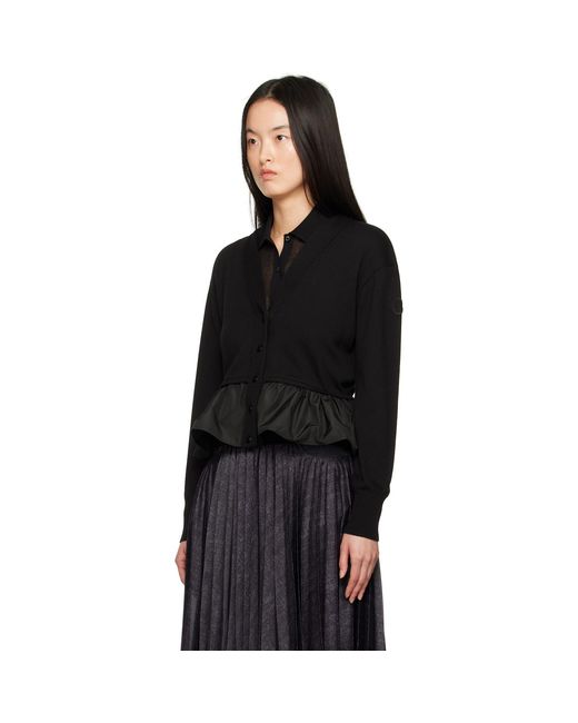 Moncler Black Cotton Cashmere & Silk Cardigan