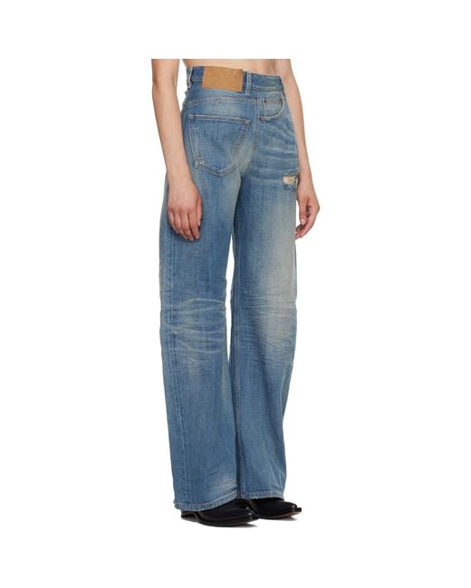 MM6 by Maison Margiela Blue Sideways Denim Jeans