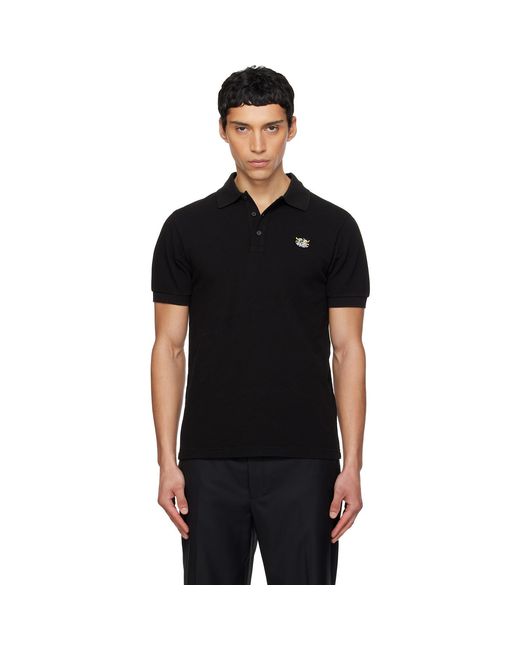 KENZO Black Paris Wild Tiger' Slim Polo for men