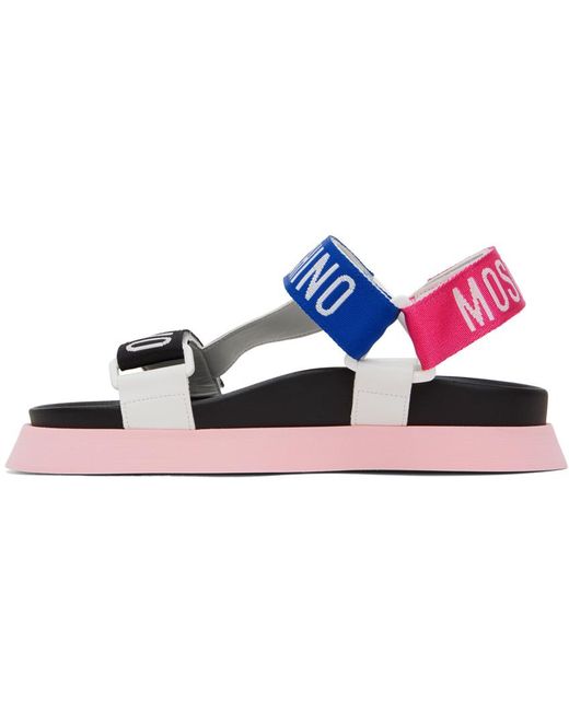 Moschino Multicolor Platform Sandal With Logo