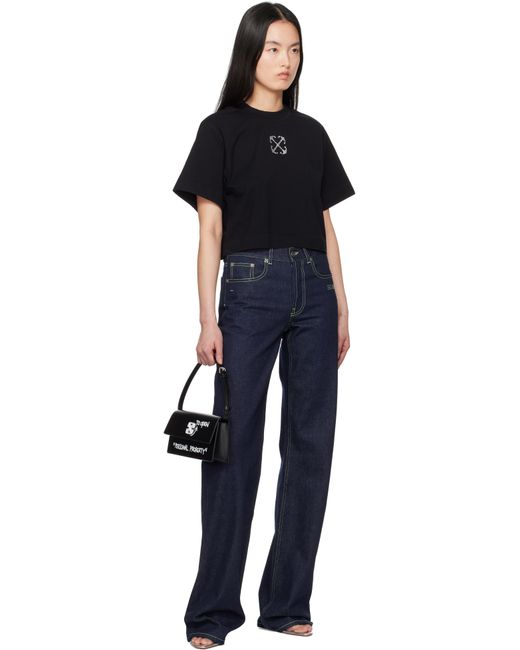 Off-White c/o Virgil Abloh ブラック Jewel Mini Arrow クロップド Tシャツ Black