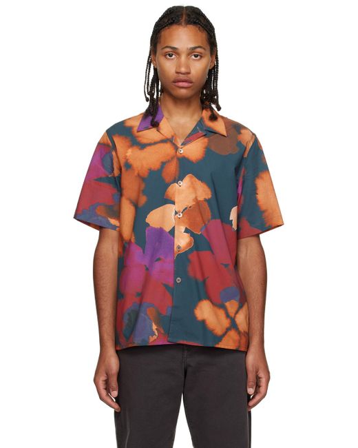PS by Paul Smith Orange Multicolor Marsh Marigold Shirt for men