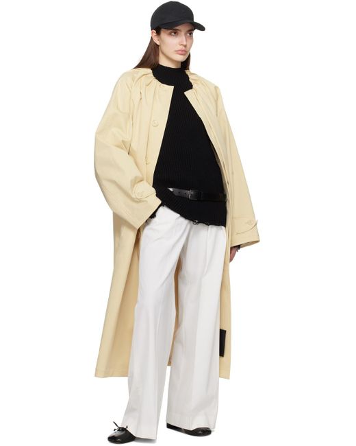 MM6 by Maison Martin Margiela Natural Yellow Gathered Neck Trench Coat
