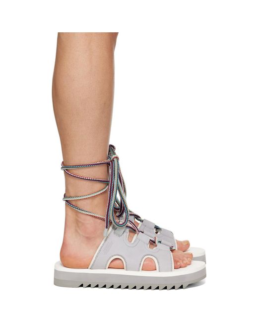 Suicoke Brown Gray Ray-ab Sandals for men