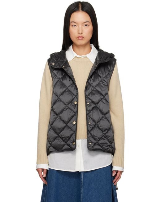 DT★Max Mara★trefa ロゴダウンベスト Max Mara Trefa ダウンベスト ブラック | Lyst