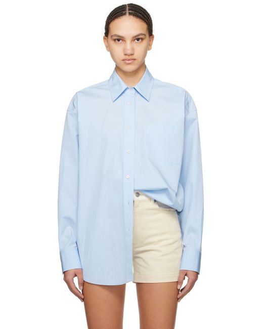 Chemise bleue à poche plaquée Stella McCartney en coloris Blue