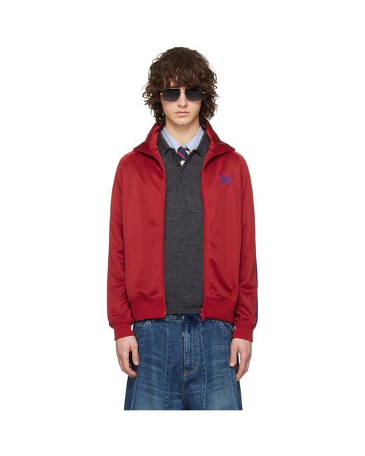 Needles Red Poly Smooth Track Jacket for men