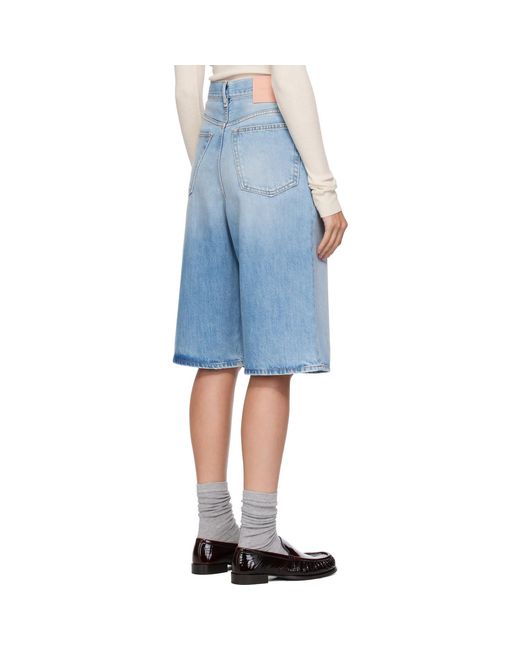 Acne Blue Loose-Fit Denim Shorts