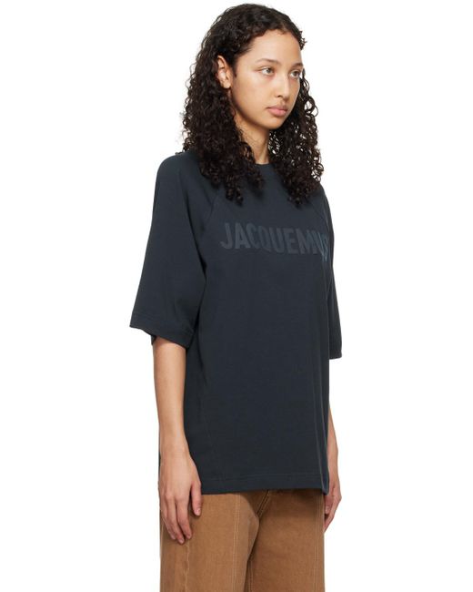 T-shirt 'le t-shirt typo' bleu marine Jacquemus en coloris Black