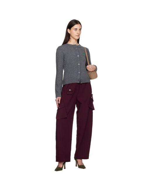 Ganni Black Wool Mix Cardigan