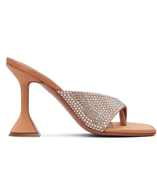 AMINA MUADDI Black Tan Shiona Slipper 95 Heeled Sandals