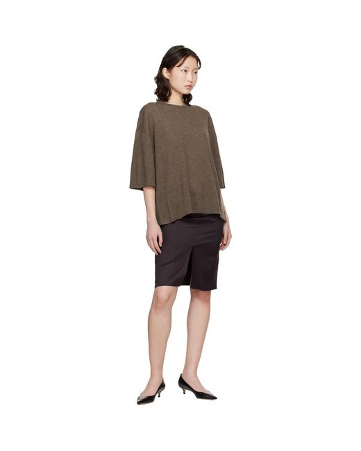 Cordera Brown Merino Wool Oversized T-Shirt